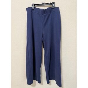 LOFT Women's Blue Cropped Wide Leg Pants Trousers Casual‎ Comfy